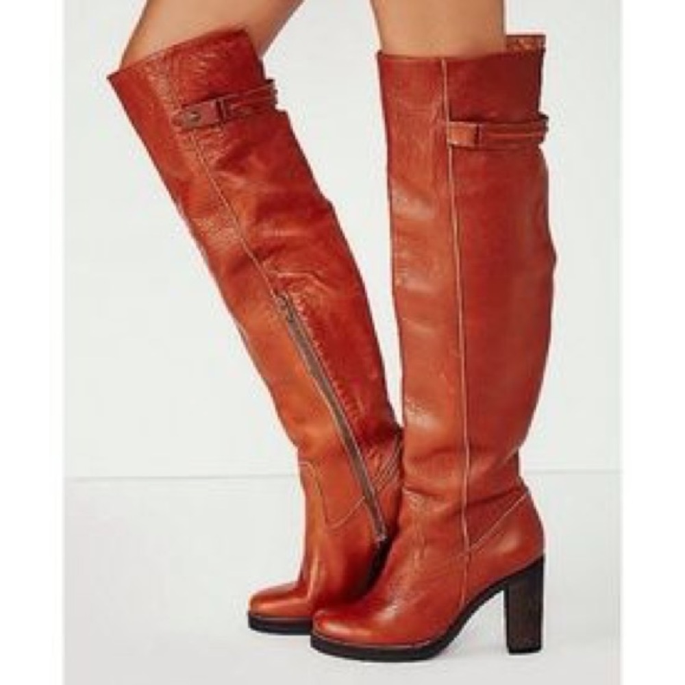 NIB Free People Novak Over the Knee Boot Brown